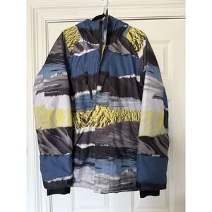 Quiksilver Travis Rice Ski Jacket Men Medium 10K Waterproof Yellow Snowboard Pro